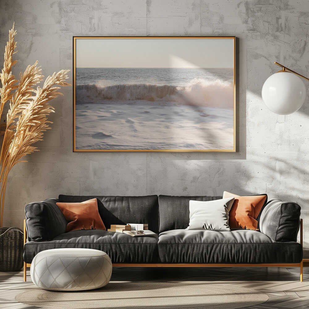 Sunset Waves - Stretched Canvas, Poster or Fine Art Print - I Heart Wall Art - Poster Print, Canvas Print or Framed Art Print
