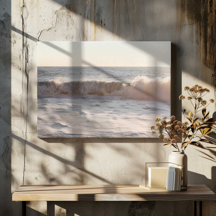 Sunset Waves - Stretched Canvas, Poster or Fine Art Print - I Heart Wall Art - Poster Print, Canvas Print or Framed Art Print