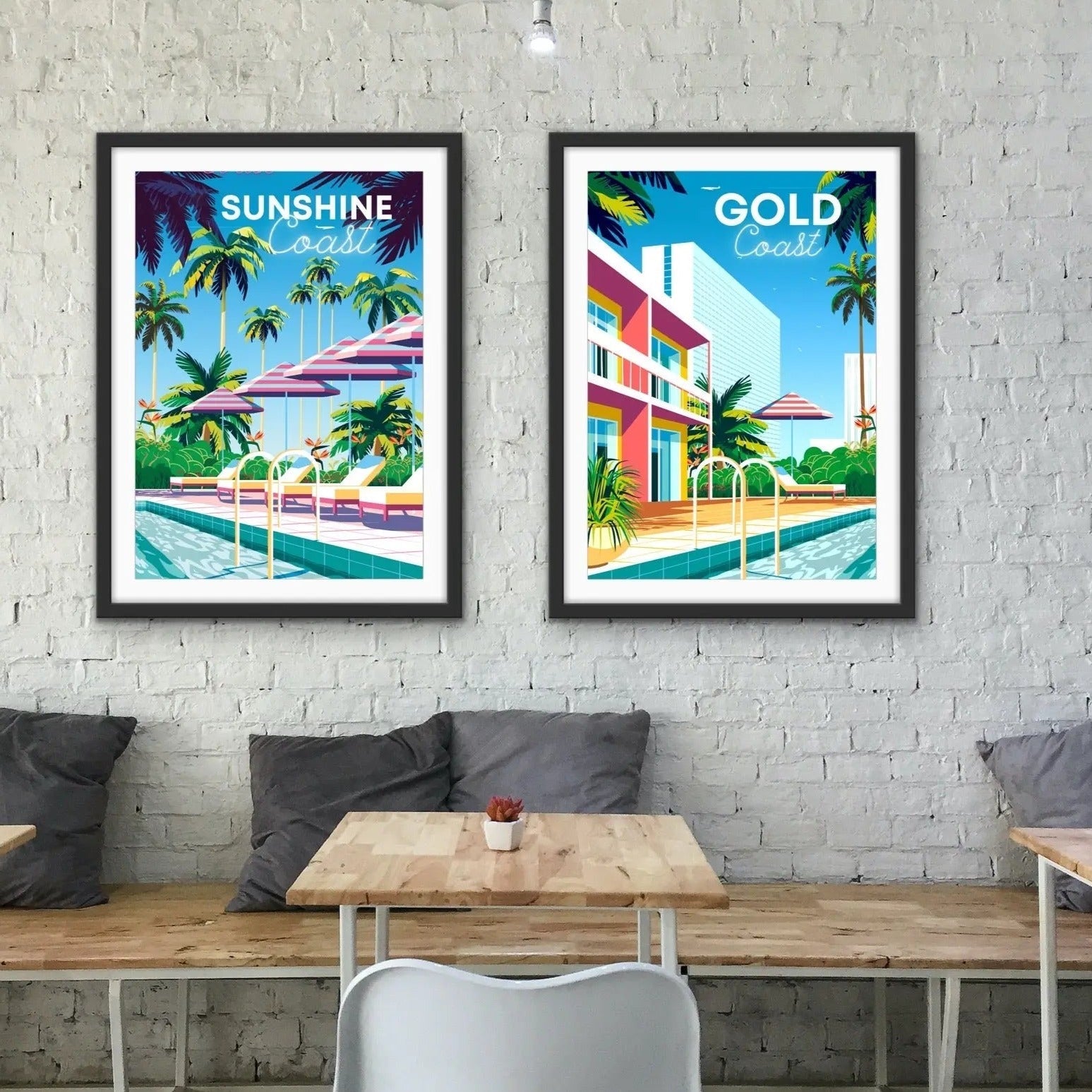 Sunshine Coast Resort - Vintage-Style Travel Poster - I Heart Wall Art
