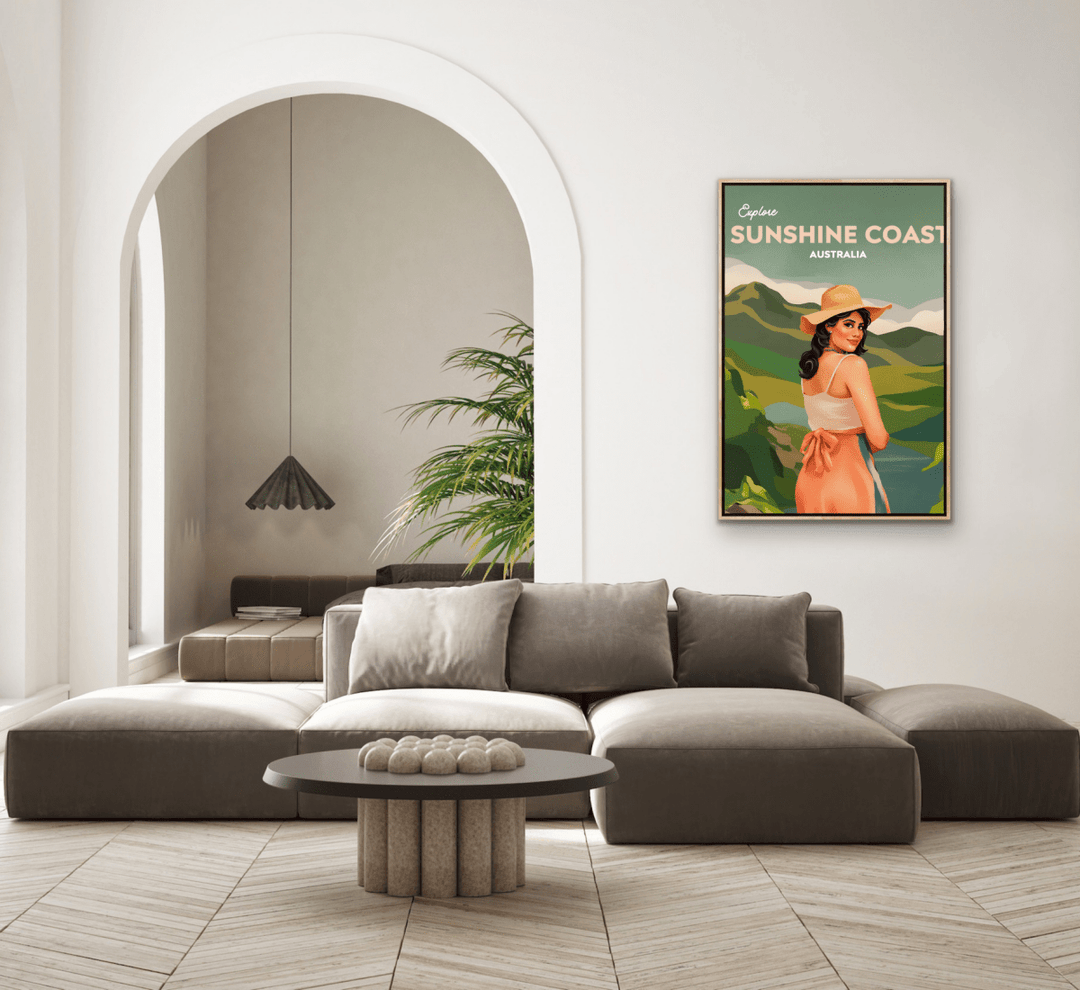 Sunshine Coast - Travel Print on Paper Or Canvas - I Heart Wall Art - Poster Print, Canvas Print or Framed Art Print