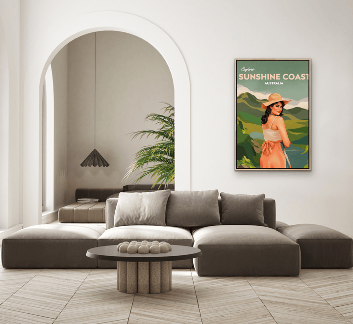 Sunshine Coast - Travel Print on Paper Or Canvas - I Heart Wall Art - Poster Print, Canvas Print or Framed Art Print