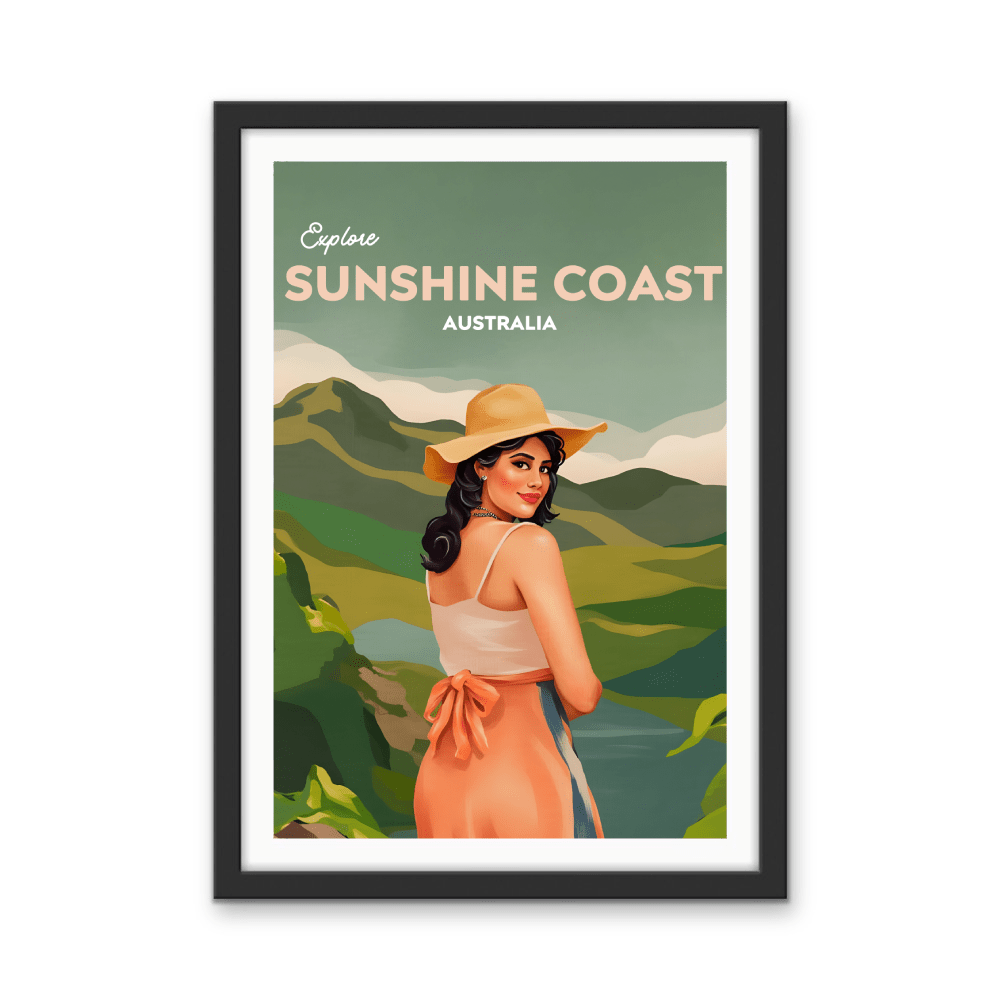 Sunshine Coast - Travel Print on Paper Or Canvas - I Heart Wall Art - Poster Print, Canvas Print or Framed Art Print