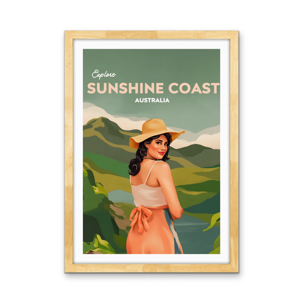 Sunshine Coast - Travel Print on Paper Or Canvas - I Heart Wall Art - Poster Print, Canvas Print or Framed Art Print