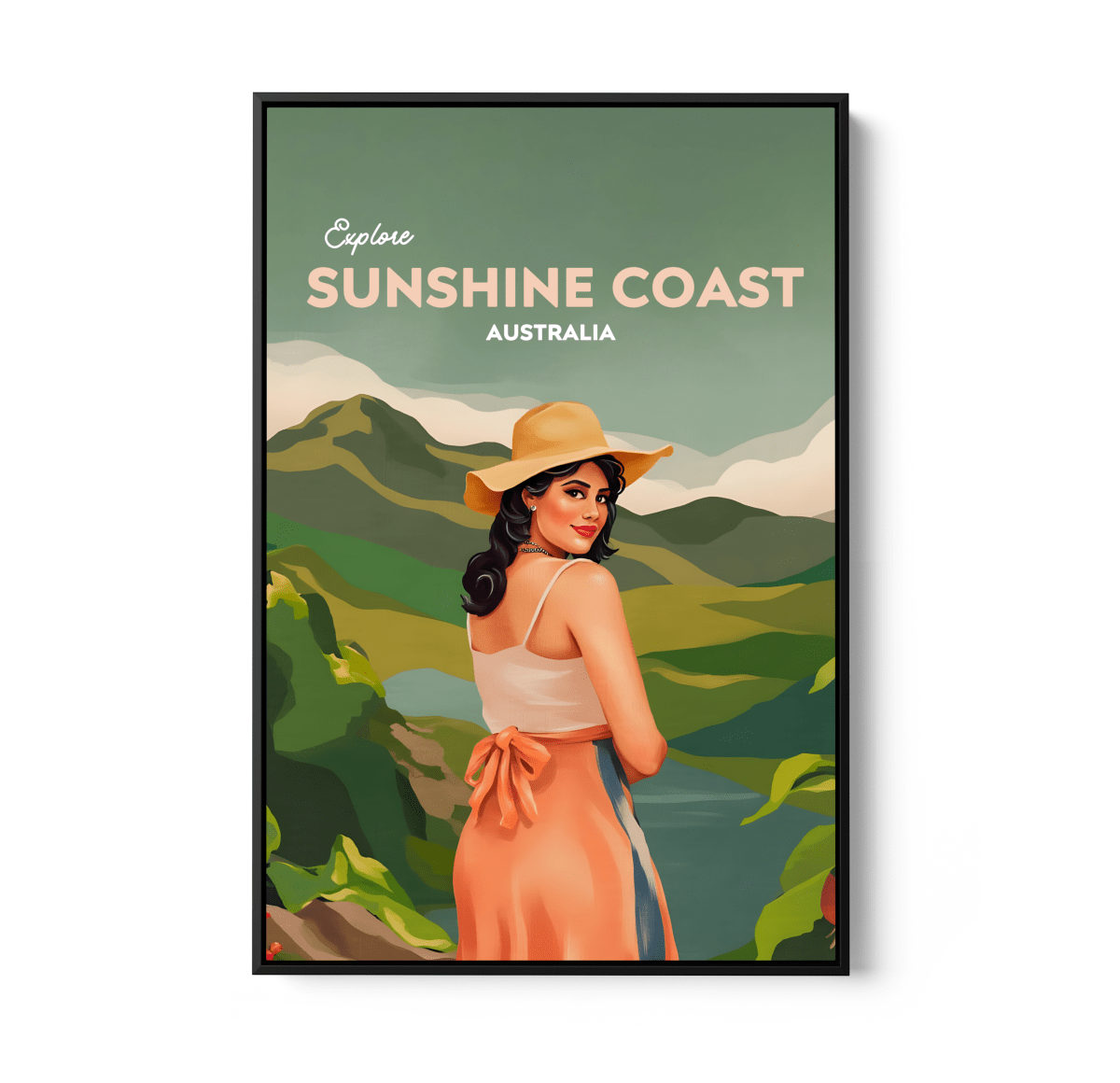 Sunshine Coast - Travel Print on Paper Or Canvas - I Heart Wall Art - Poster Print, Canvas Print or Framed Art Print