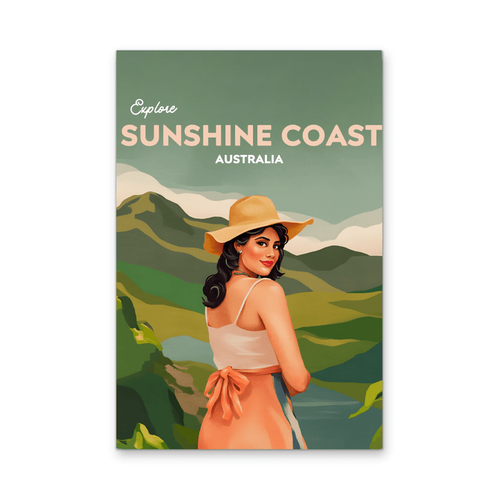 Sunshine Coast - Travel Print on Paper Or Canvas - I Heart Wall Art - Poster Print, Canvas Print or Framed Art Print