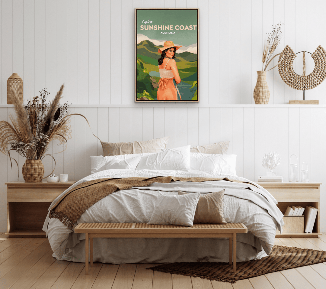 Sunshine Coast - Travel Print on Paper Or Canvas - I Heart Wall Art - Poster Print, Canvas Print or Framed Art Print