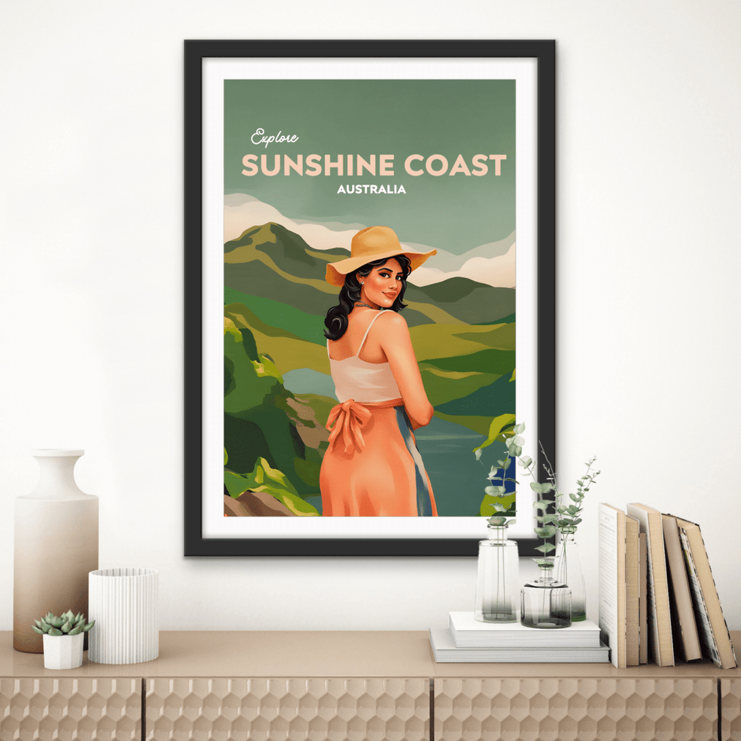 Sunshine Coast - Travel Print on Paper Or Canvas - I Heart Wall Art - Poster Print, Canvas Print or Framed Art Print
