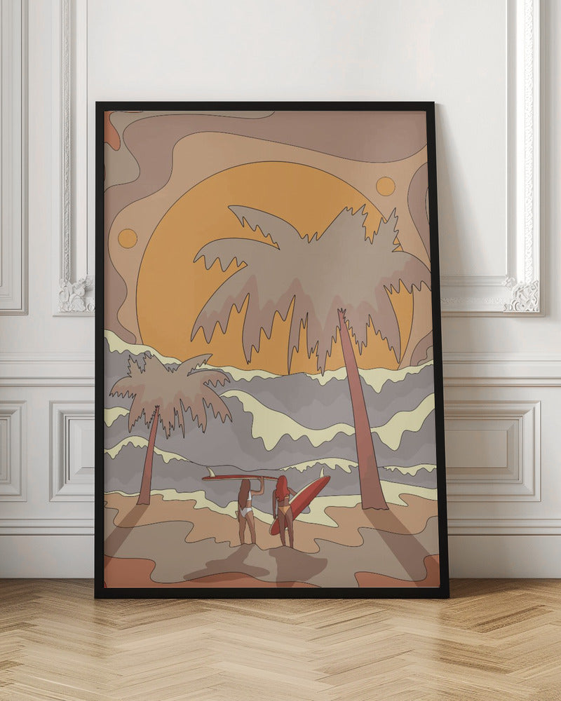 Surfer Besties - Stretched Canvas, Poster or Fine Art Print I Heart Wall Art