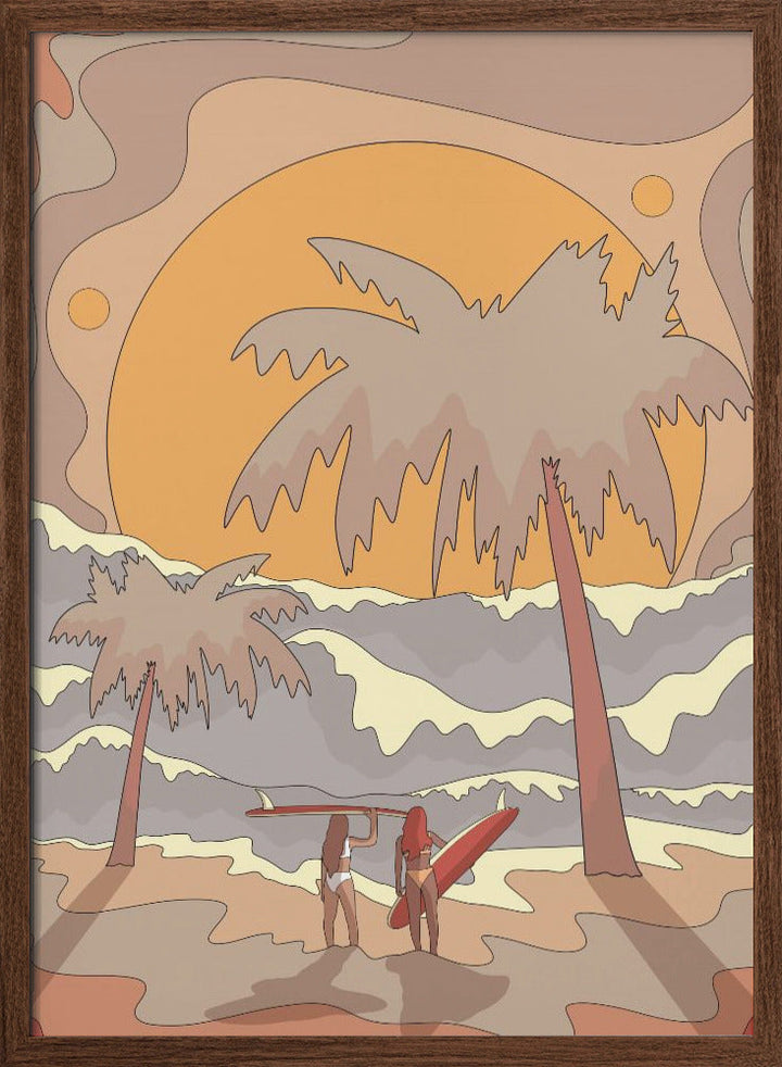 Surfer Besties - Stretched Canvas, Poster or Fine Art Print I Heart Wall Art