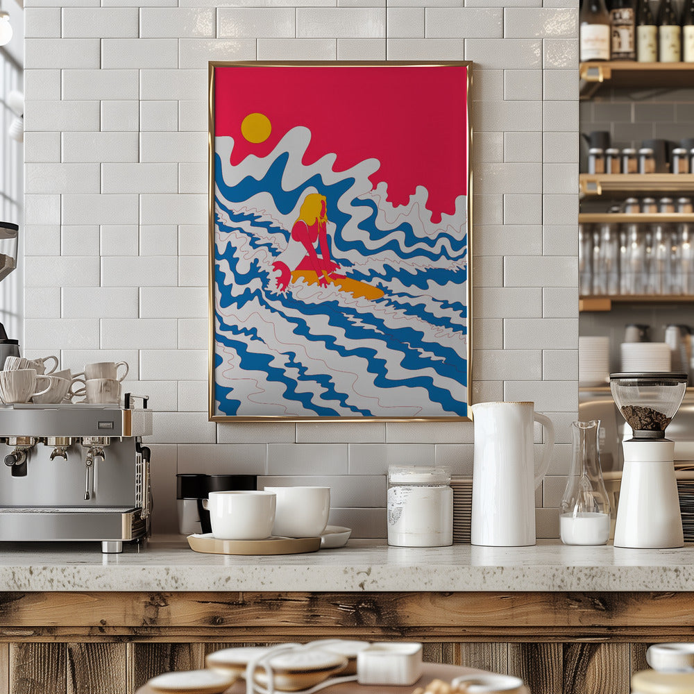 Surfer Girl - Stretched Canvas, Poster or Fine Art Print I Heart Wall Art