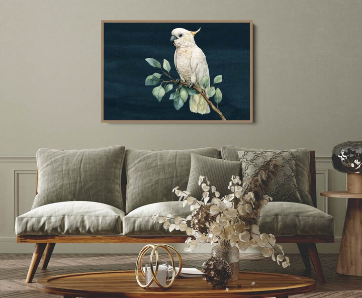Sweet Cockatoo - Art Print of Sulphur Crested Cockatoo - I Heart Wall Art - Poster Print, Canvas Print or Framed Art Print