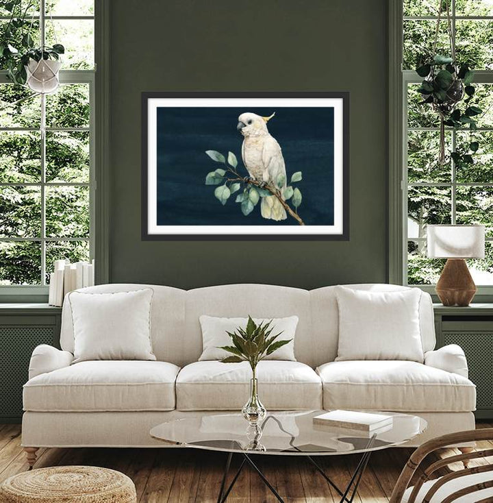Sweet Cockatoo - Art Print of Sulphur Crested Cockatoo - I Heart Wall Art - Poster Print, Canvas Print or Framed Art Print