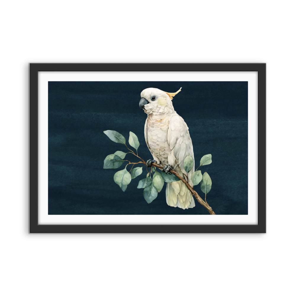 Sweet Cockatoo - Art Print of Sulphur Crested Cockatoo - I Heart Wall Art - Poster Print, Canvas Print or Framed Art Print