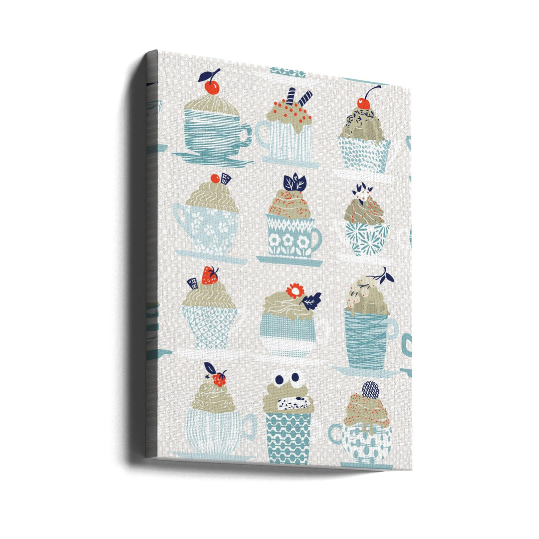 Sweet cupcakes pattern - Stretched Canvas, Poster or Fine Art Print I Heart Wall Art