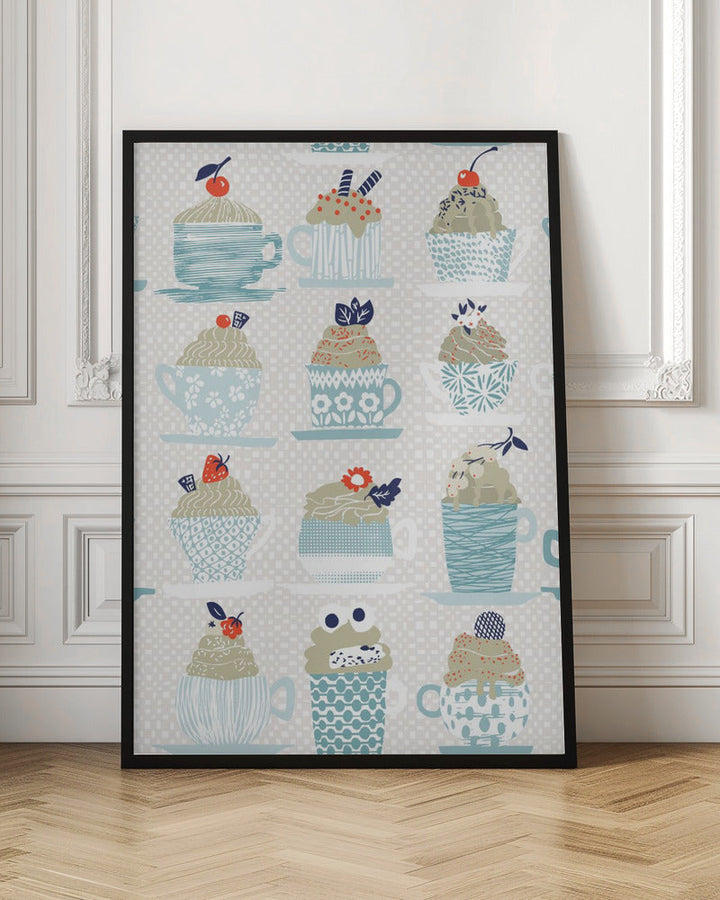 Sweet cupcakes pattern - Stretched Canvas, Poster or Fine Art Print I Heart Wall Art