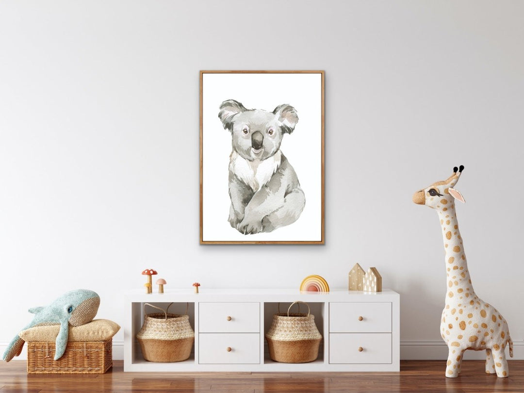 Sweet Koala Nursery Sketch - Australian Native Animal Stretched Canvas or Wall Art Print - I Heart Wall Art - Poster Print, Canvas Print or Framed Art Print