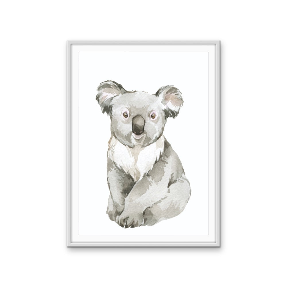 Sweet Koala Nursery Sketch - Australian Native Animal Stretched Canvas or Wall Art Print - I Heart Wall Art - Poster Print, Canvas Print or Framed Art Print