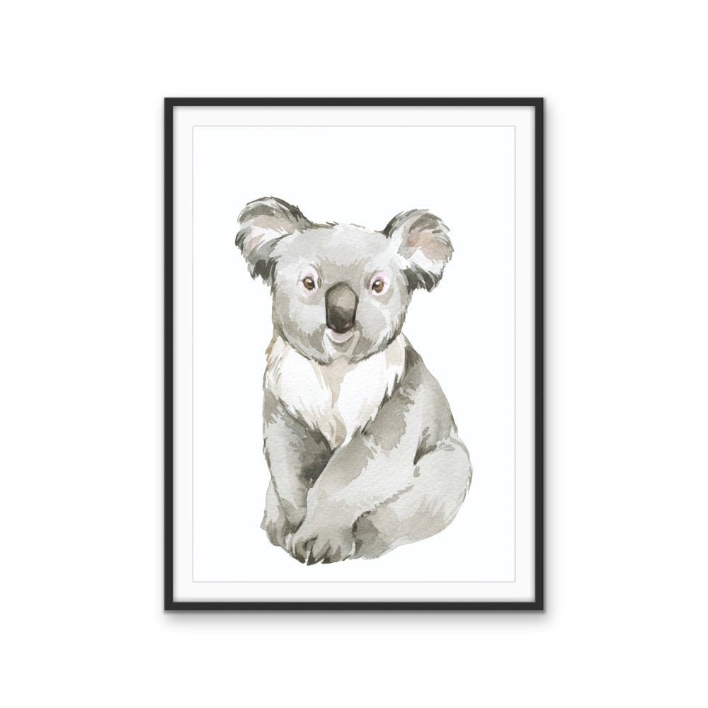 Sweet Koala Nursery Sketch - Australian Native Animal Stretched Canvas or Wall Art Print - I Heart Wall Art - Poster Print, Canvas Print or Framed Art Print