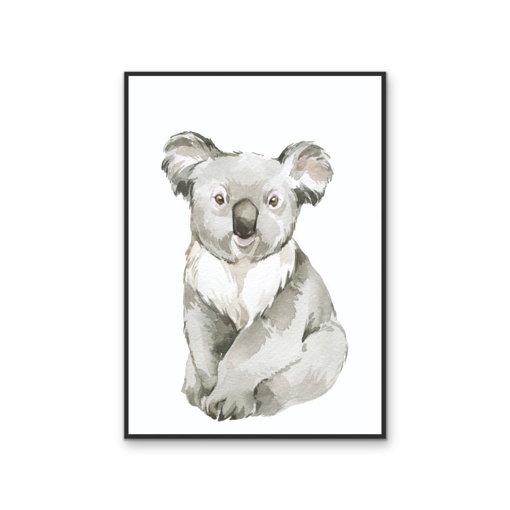 Sweet Koala Nursery Sketch - Australian Native Animal Stretched Canvas or Wall Art Print - I Heart Wall Art - Poster Print, Canvas Print or Framed Art Print