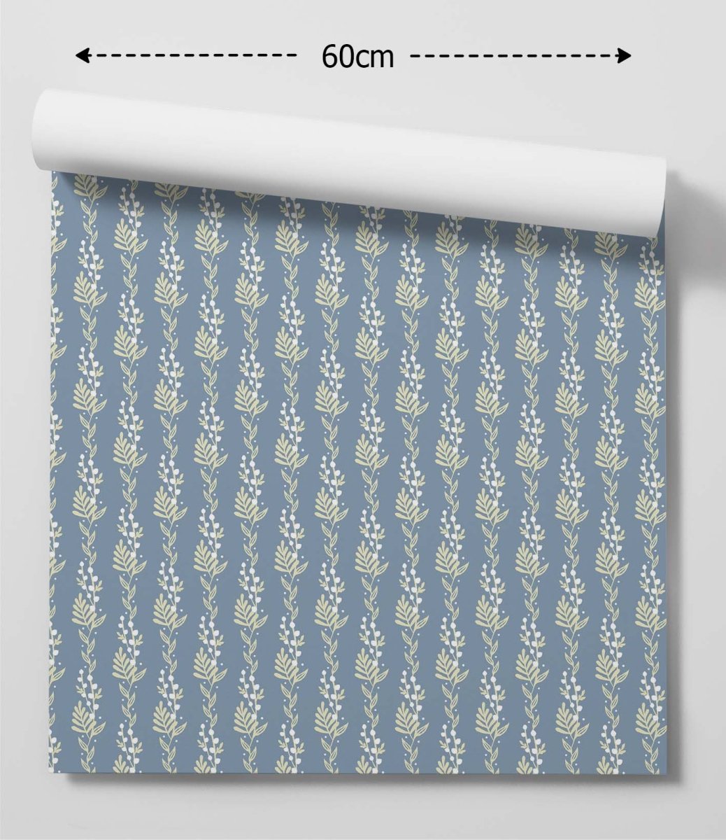 'Sweetheart' Design 2 in BLUE - Blue & Floral Removable Wallpaper - I Heart Wall Art - Poster Print, Canvas Print or Framed Art Print