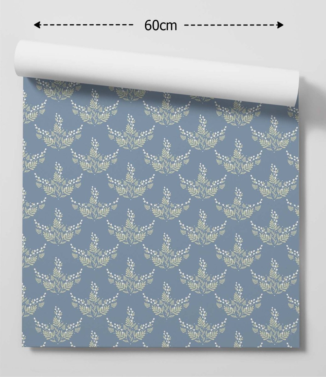 'Sweetheart' Design 3 in BLUE - Blue & Floral Removable Wallpaper - I Heart Wall Art - Poster Print, Canvas Print or Framed Art Print