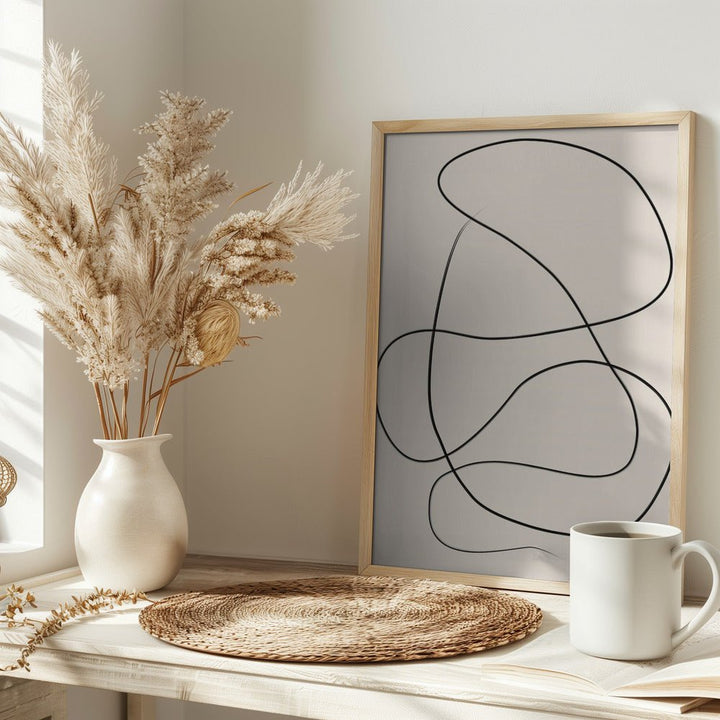 Swirling One Line Art - Stretched Canvas, Poster or Fine Art Print - I Heart Wall Art - Poster Print, Canvas Print or Framed Art Print