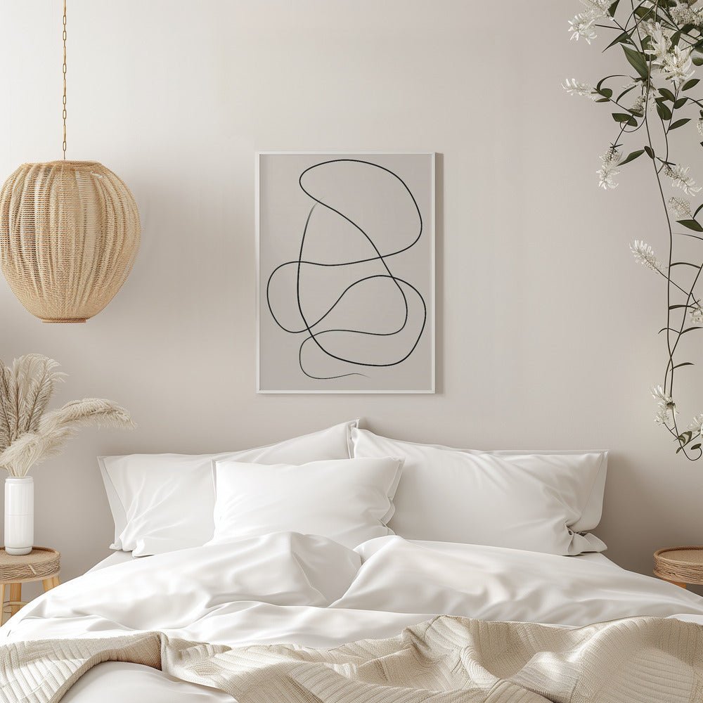 Swirling One Line Art - Stretched Canvas, Poster or Fine Art Print - I Heart Wall Art - Poster Print, Canvas Print or Framed Art Print