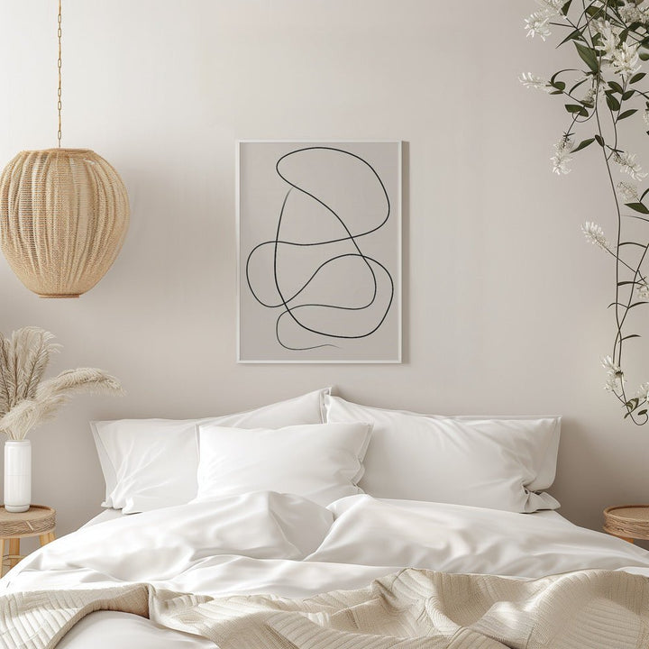Swirling One Line Art - Stretched Canvas, Poster or Fine Art Print - I Heart Wall Art - Poster Print, Canvas Print or Framed Art Print