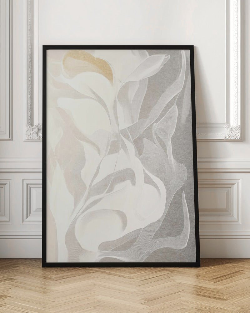 Swirling White and Gray Lines - Stretched Canvas, Poster or Fine Art Print - I Heart Wall Art - Poster Print, Canvas Print or Framed Art Print