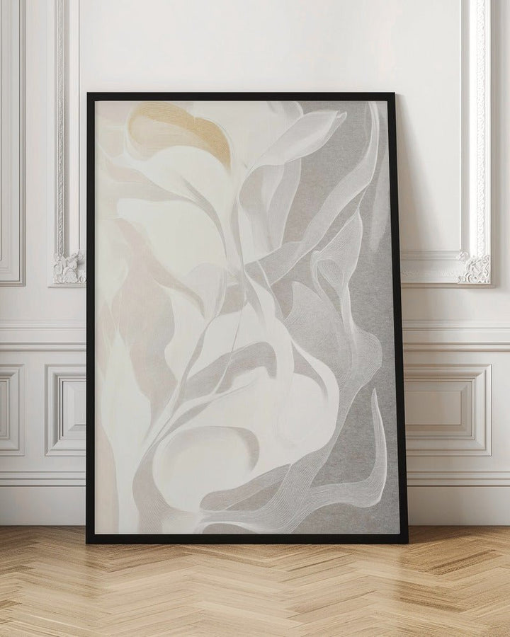 Swirling White and Gray Lines - Stretched Canvas, Poster or Fine Art Print - I Heart Wall Art - Poster Print, Canvas Print or Framed Art Print