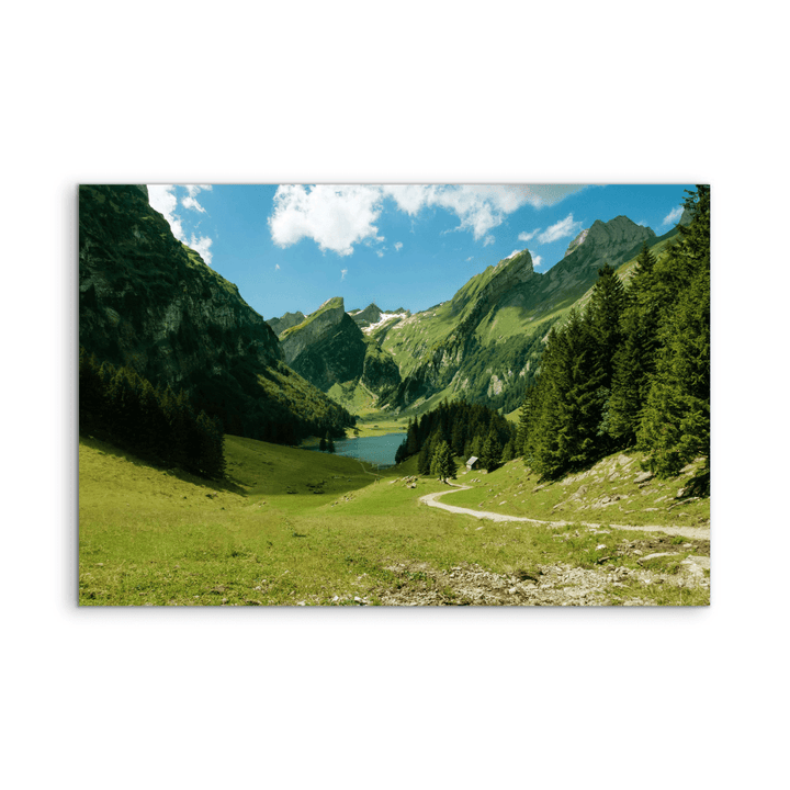 Swiss Lake - Mountain Nature Landscape Stretched Canvas or Fine Art Print - I Heart Wall Art - Poster Print, Canvas Print or Framed Art Print