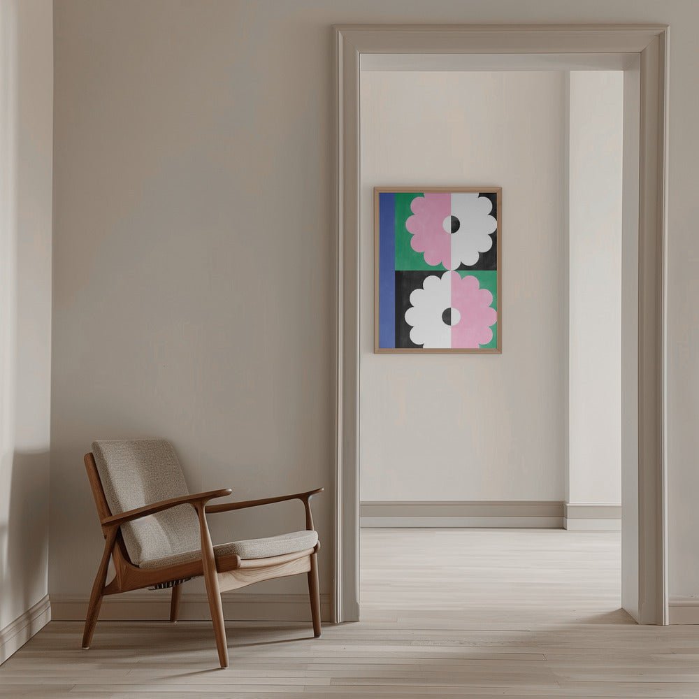 Symmetry Blossoms - Stretched Canvas, Poster or Fine Art Print - I Heart Wall Art - Poster Print, Canvas Print or Framed Art Print
