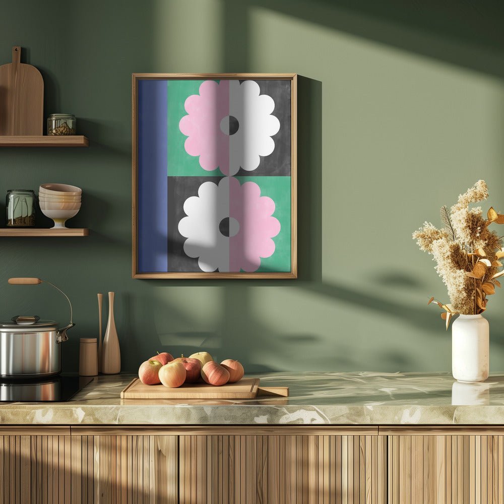 Symmetry Blossoms - Stretched Canvas, Poster or Fine Art Print - I Heart Wall Art - Poster Print, Canvas Print or Framed Art Print