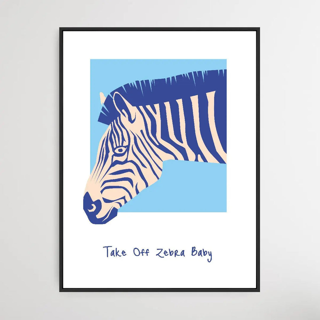 Take Off Zebra Baby - Minimalist Head of a Zebra Classic Art Print - I Heart Wall Art