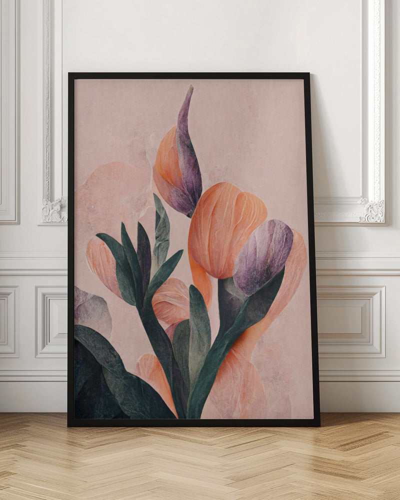 Tangelo Tulips No 2 - Stretched Canvas, Poster or Fine Art Print I Heart Wall Art