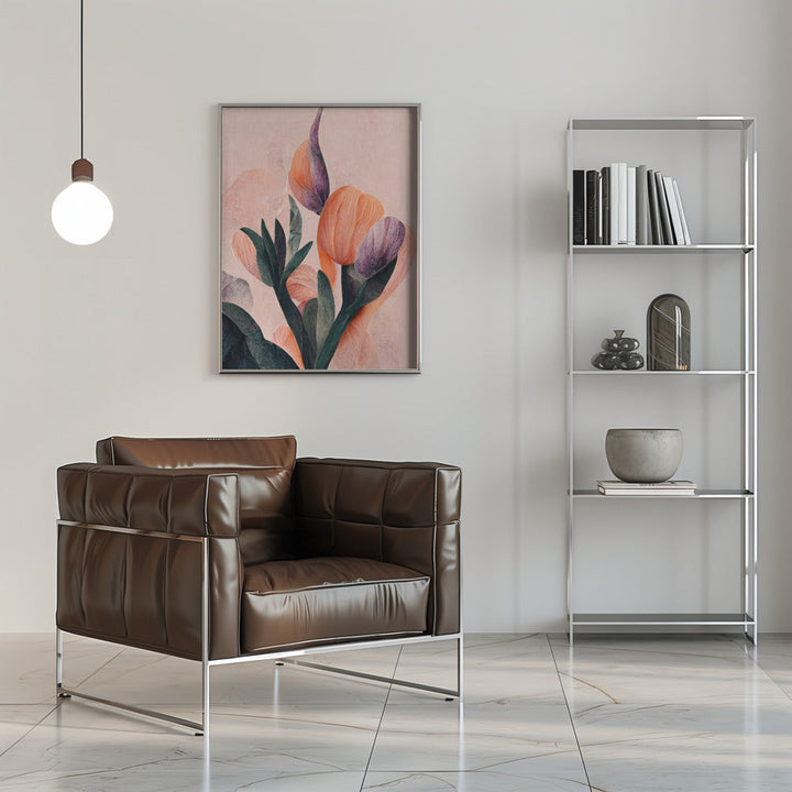 Tangelo Tulips No 2 - Stretched Canvas, Poster or Fine Art Print I Heart Wall Art