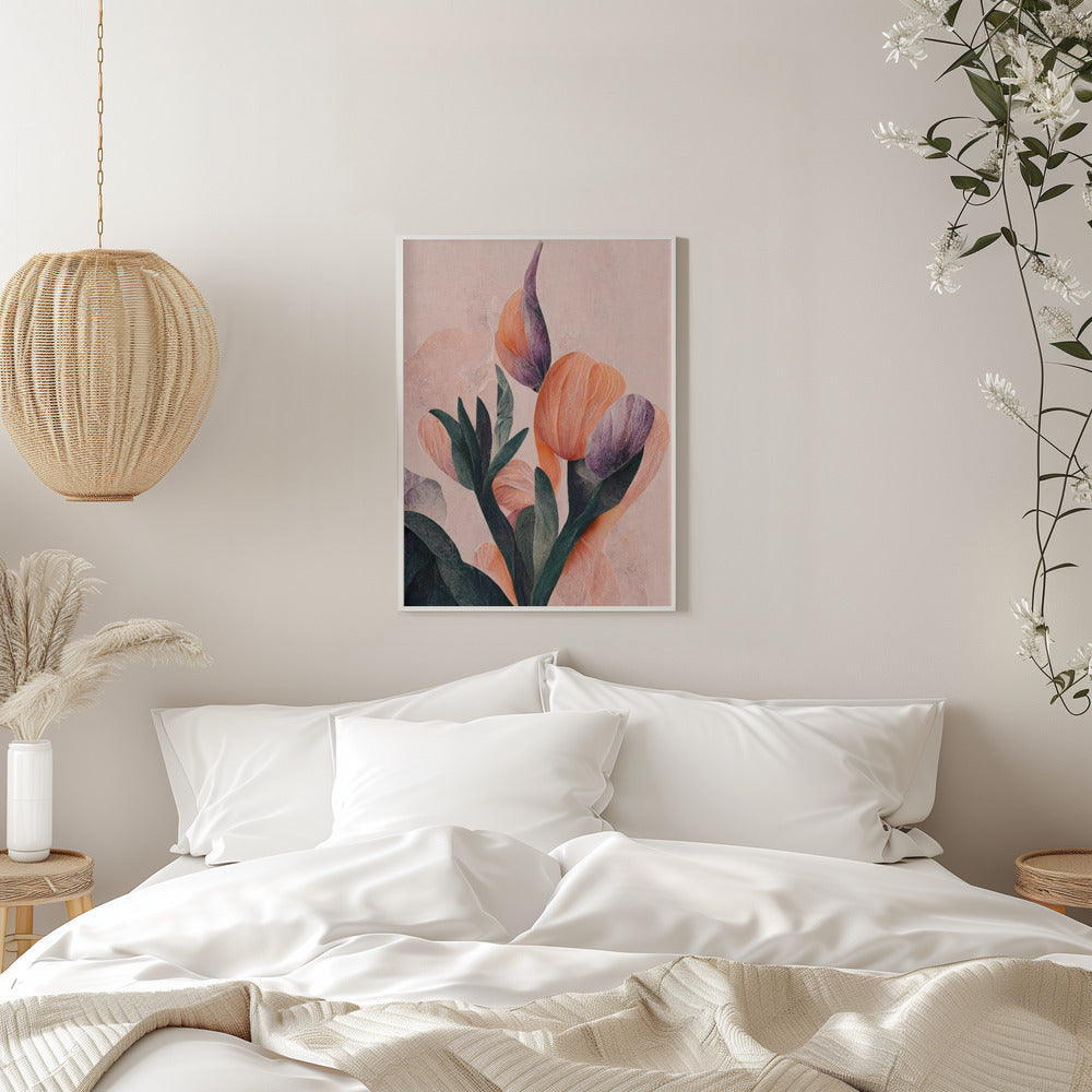 Tangelo Tulips No 2 - Stretched Canvas, Poster or Fine Art Print I Heart Wall Art