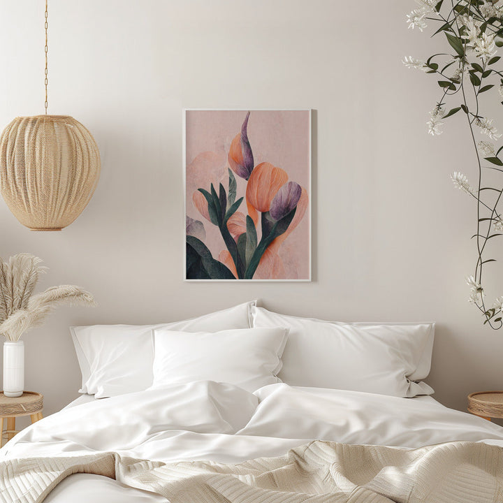 Tangelo Tulips No 2 - Stretched Canvas, Poster or Fine Art Print I Heart Wall Art