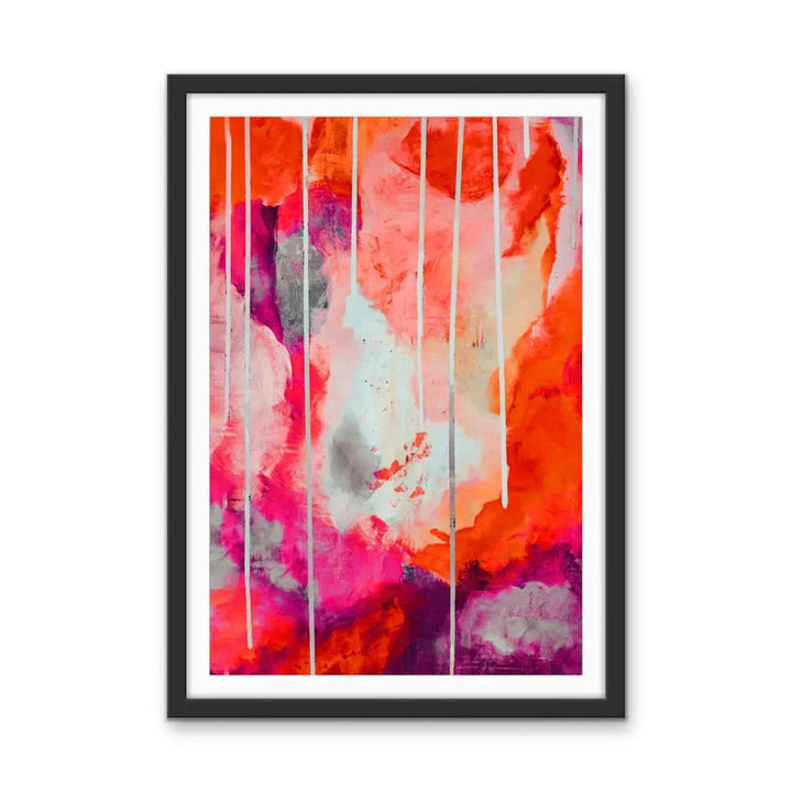 Tangerine Kiss - Orange and Pink Abstract Artwork I Heart Wall Art Australia 