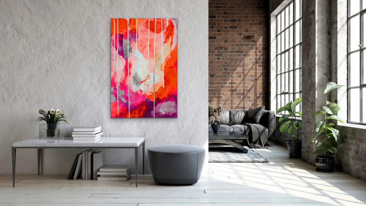 Tangerine Kiss - Orange and Pink Abstract Artwork I Heart Wall Art Australia 