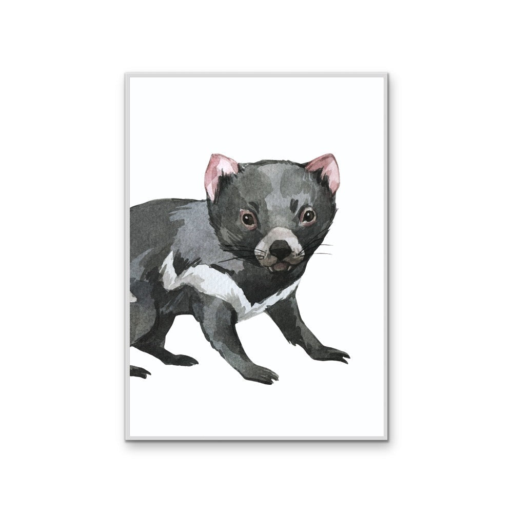 Tassie Devil Nursery Sketch - Australian Native Animal Stretched Canvas or Wall Art Print - I Heart Wall Art - Poster Print, Canvas Print or Framed Art Print