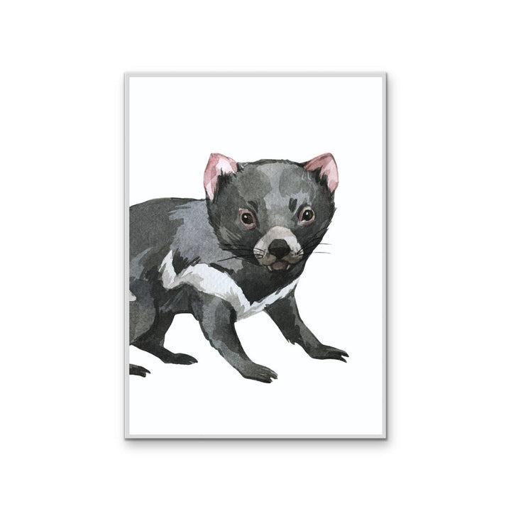Tassie Devil Nursery Sketch - Australian Native Animal Stretched Canvas or Wall Art Print - I Heart Wall Art - Poster Print, Canvas Print or Framed Art Print