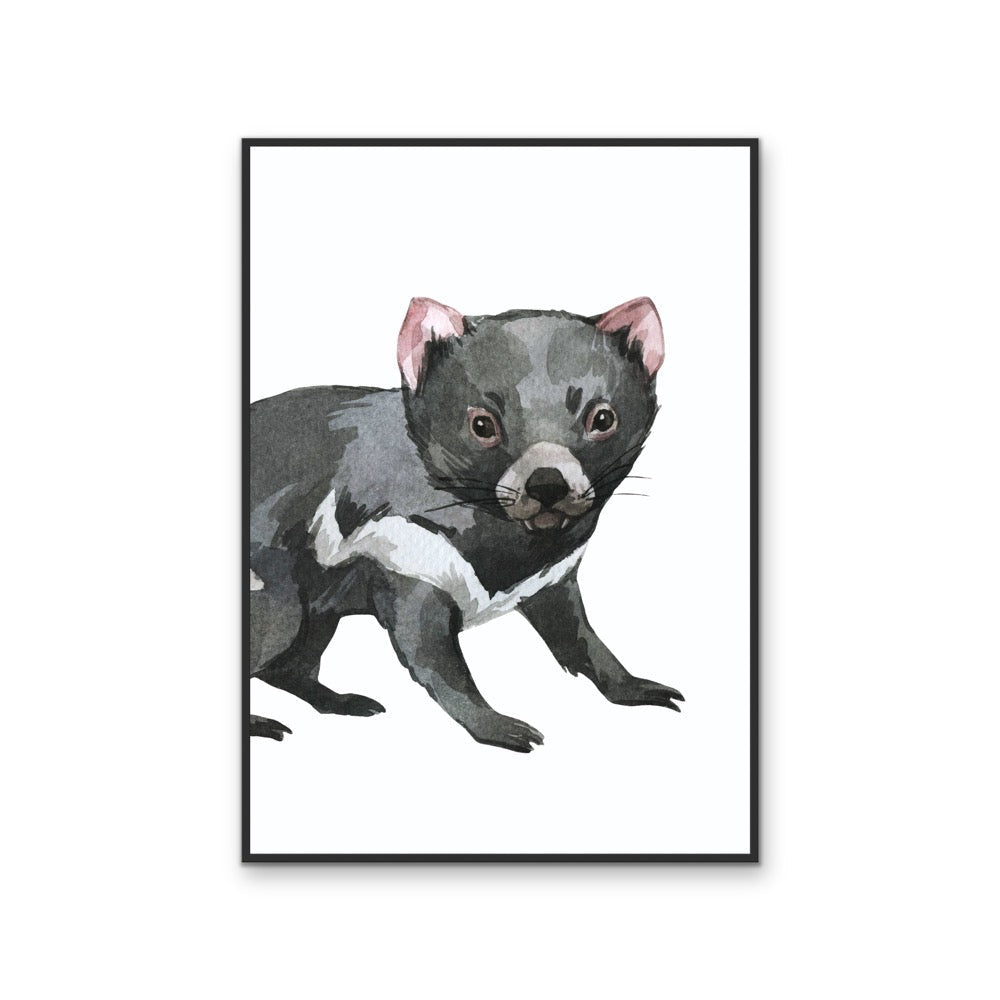 Tassie Devil Nursery Sketch - Australian Native Animal Stretched Canvas or Wall Art Print - I Heart Wall Art - Poster Print, Canvas Print or Framed Art Print