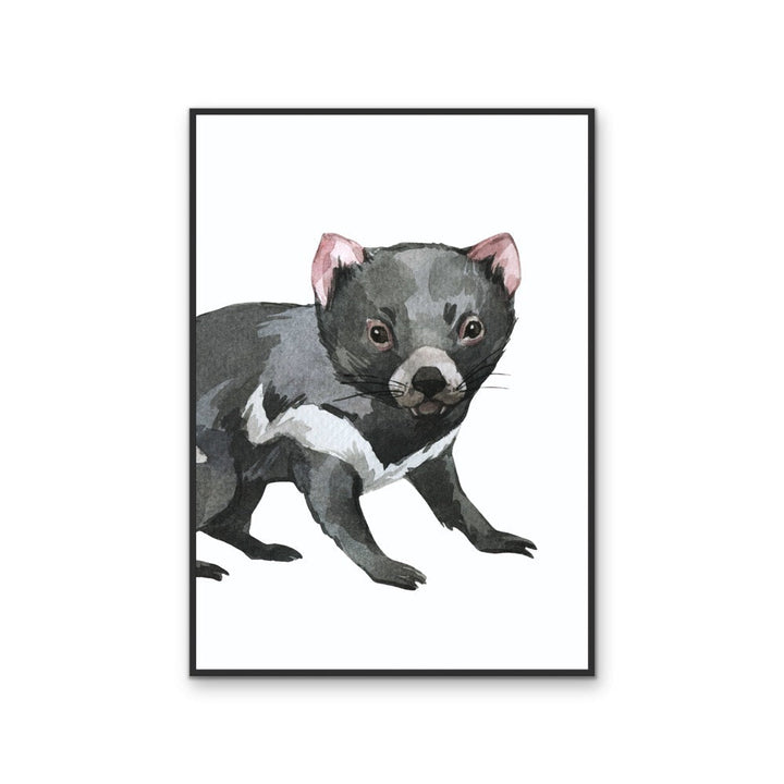 Tassie Devil Nursery Sketch - Australian Native Animal Stretched Canvas or Wall Art Print - I Heart Wall Art - Poster Print, Canvas Print or Framed Art Print