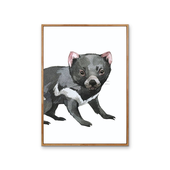 Tassie Devil Nursery Sketch - Australian Native Animal Stretched Canvas or Wall Art Print - I Heart Wall Art - Poster Print, Canvas Print or Framed Art Print