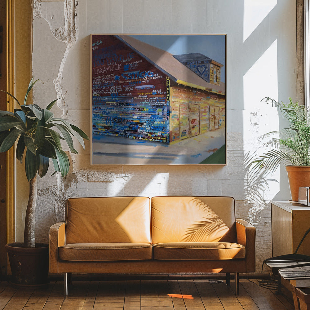 Tattoo Barn - Square Stretched Canvas, Poster or Fine Art Print I Heart Wall Art