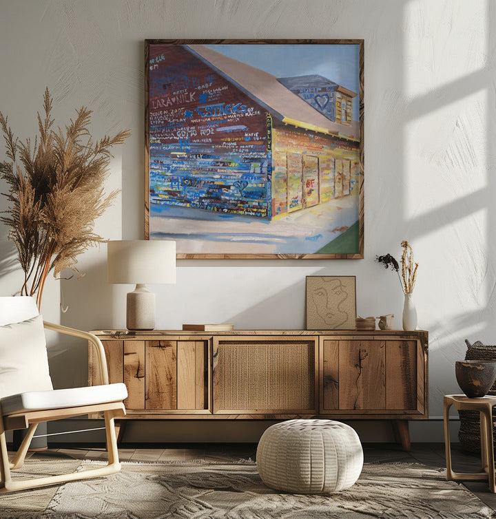 Tattoo Barn - Square Stretched Canvas, Poster or Fine Art Print I Heart Wall Art