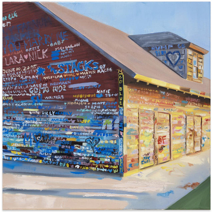 Tattoo Barn - Square Stretched Canvas, Poster or Fine Art Print I Heart Wall Art
