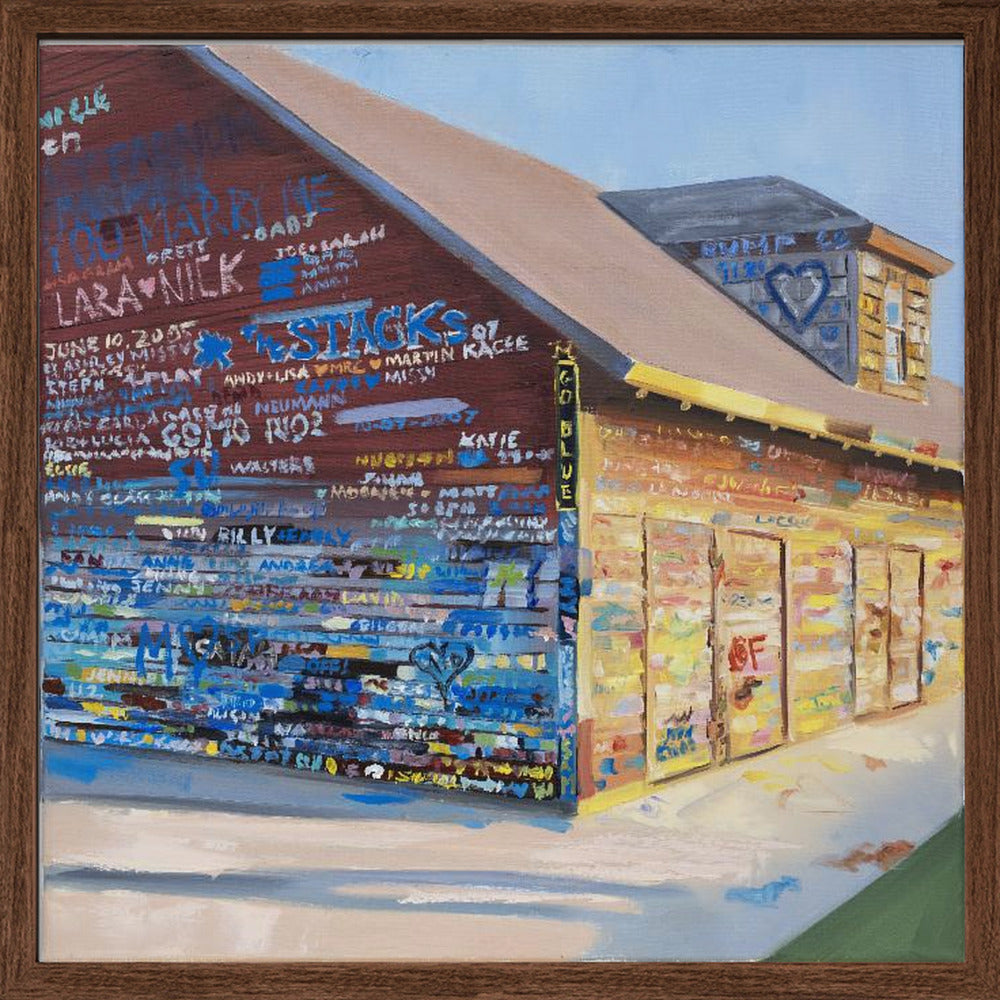 Tattoo Barn - Square Stretched Canvas, Poster or Fine Art Print I Heart Wall Art