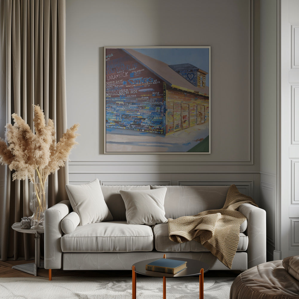 Tattoo Barn - Square Stretched Canvas, Poster or Fine Art Print I Heart Wall Art